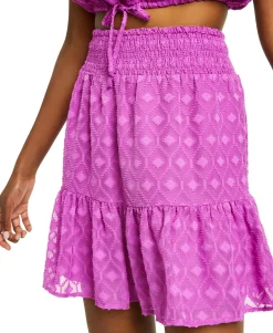 Women's Smocked-Waist Mini Skirt