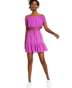 Women's Smocked-Waist Mini Skirt