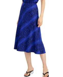 Women's Snake Print Midi Skirt