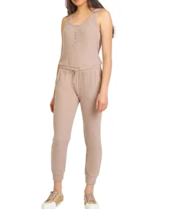 Women's Snap-Front Ribbed Jumpsuit