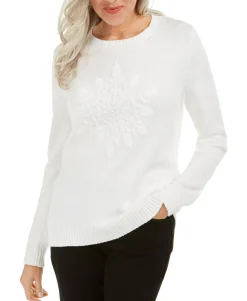 Women's Snowflake Appliqué Sweater