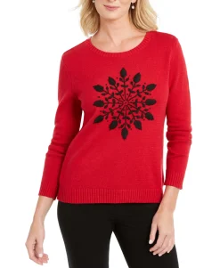 Women's Snowflake Appliqué Sweater