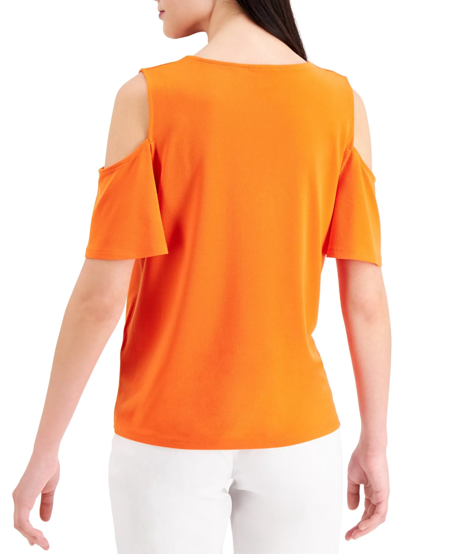 Women's Solid Cold-Shoulder Top