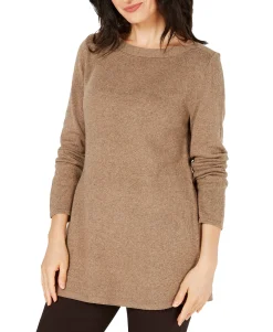 Women's Solid Curved-Hem Tunic