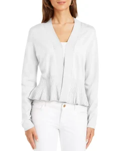 Women's Solid Peplum Cardigan Sweater