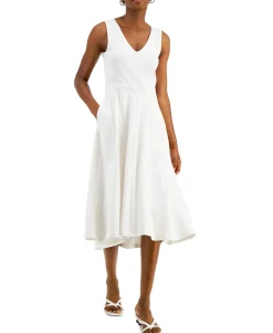 Women's Solid V-Neck Tank Dress