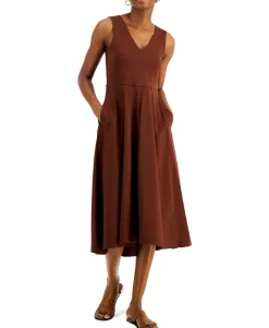 Women's Solid V-Neck Tank Dress