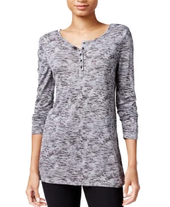 Women's Space-Dyed Henley Top