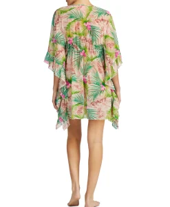 Women's Striped Chiffon Ruffle-Cuff Caftan