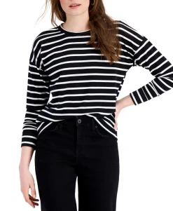 Women's Striped Classic Crew Sweatshirt