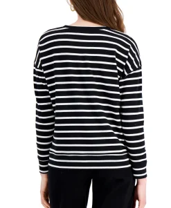 Women's Striped Classic Crew Sweatshirt