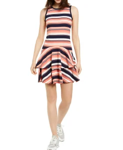 Women's Striped Flounce Dress