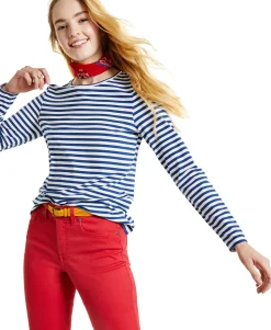 Women's Striped Long-Sleeve T-Shirt