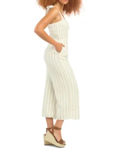 Women's Striped Tie-Strap Jumpsuit