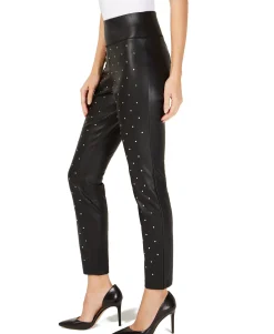 Women's Studded Faux-Leather Skinny Pants