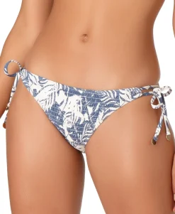 Women's STUDIO Smocked-Front Tie-Side Bikini Bottoms