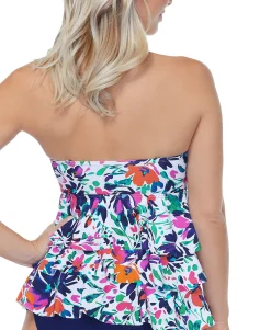 Women's Sunny Days Printed Tiered Tankini Top