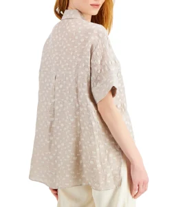 Women's Textured Button-Front Top