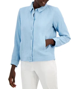 Women's Textured Button-Front Jacket
