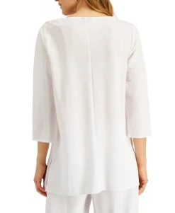 Women's Textured Split-Neck Top