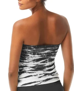 Women's Tie-Dye Draped Tankini Top