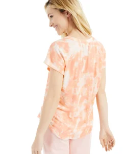 Women's Tie-Dyed Henley Top