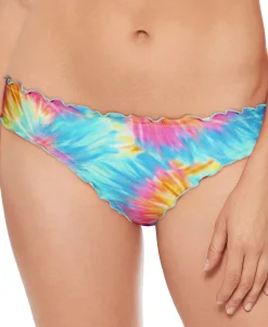 Women's Tie-Dyed Ruffled Hipster Bikini Bottom