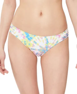Women's Tie-Dyed Side-Shirred Hipster Bikini Bottoms