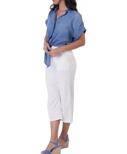 Women's Tie-Front Button-Front Shirt