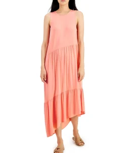 Women's Tiered Midi Sleeveless Dress