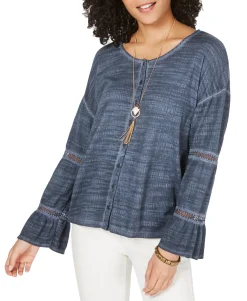 Women's Tiered Sleeve Button-Up Top