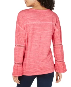 Women's Tiered Sleeve Button-Up Top