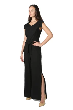 Women's Tie-Waist Crepe Jumpsuit