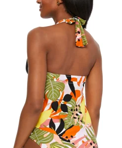 Women's Tropical-Print Tankini Top