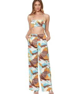 Women's Tropical-Print Wide-Leg Pants