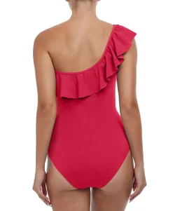 Women's Tutti Frutti Ruffled One-Shoulder Tummy Control One-Piece Swimsuit