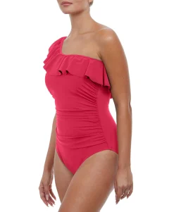 Women's Tutti Frutti Ruffled One-Shoulder Tummy Control One-Piece Swimsuit