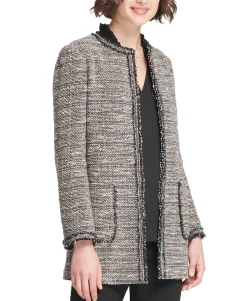 Women's Tweed Long Open-Front Jacket