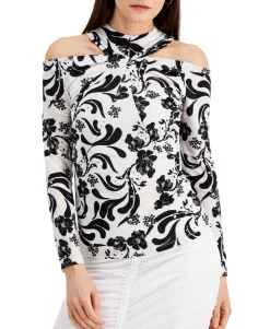 Women's Twisted Cold-Shoulder Top