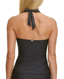 Women's Twist-Front Halter Tankini Top