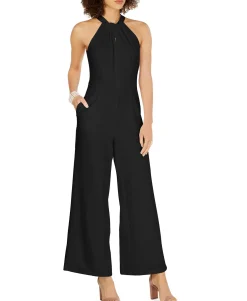 Women's Twist-Front Halter Jumpsuit