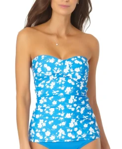 Women's Twist-Front Lace-Back Tankini Top