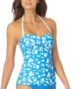 Women's Twist-Front Lace-Back Tankini Top