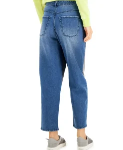 Women's Two-Tone Classic Curved-Leg Denim Jeans