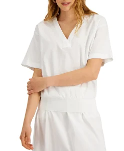 Women's V-Neck Gathered Top