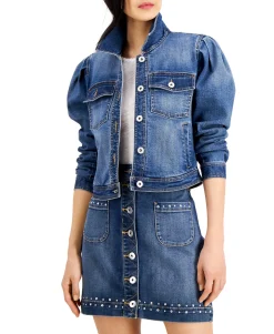 Women's Volume-Sleeve Denim Jacket