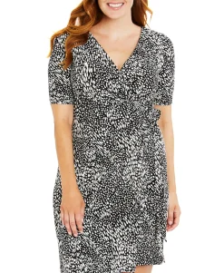 Women's Waist-Tie Surplice Maternity Dress