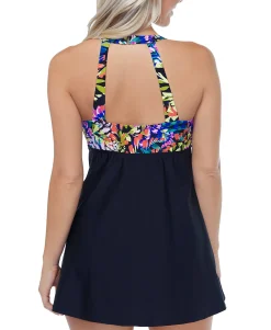 Women's Waterfall Gardens Printed H-Back Underwire Swimdress