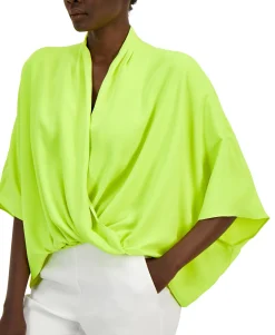Women's Wide-Sleeve Surplice Blouse
