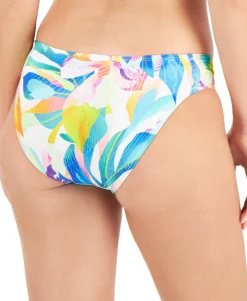 Women's Wild Tropic Printed Ruched-Side Hipster Bikini Bottoms